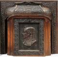 EGYPTIAN REVIVAL CAST IRON FIREPLACE BACK