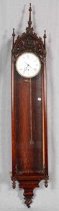 ENGLISH CATHEDRAL STYLE MAHOGANY WALL CLOCK