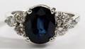 302CT NATURAL SAPPHIRE  DIAMOND RING SIZE 525