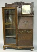 Victorian oak side by side cabinet