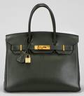 HERMES VERT FONCE GULLIVER LEATHER BIRKIN BAG