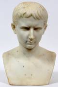 ITALIAN MARBLE BUST OF YOUNG CAESAR AUGUSTUS