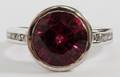 466CT NATURAL RASPBERRY GARNET  DIAMOND RING
