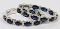 5CT NATURAL SAPPHIRE  050CT DIAMOND HOOP EARRINGS