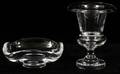 STEUBEN GLASS ASHTRAY  CIGARETTE URN TWO PIECES