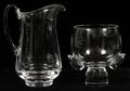 STEUBEN GLASS PITCHER  ROSE BOWL TWO PIECES