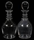 STEUBEN GLASS DECANTERS PAIR
