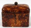 ENGLISH TORTOISE SHELL TEA CADDY EARLY 19TH C