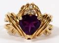 14KT YELLOW GOLD  AMETHYST RING