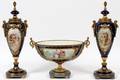 FRENCH PORCELAIN  ORMOLUMOUNTED GARNITURE SET
