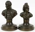 BRONZE BUSTS OF MILITARY MEN C 1900 TWO  6 12