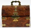 ENGLISH BURL WALNUT TEA CADDY MID 19TH C