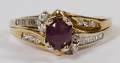 14KT YELLOW GOLD STAR SAPPHIRE  DIAMOND RING