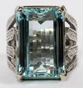 2185CT NATURAL AQUAMARINE  DIAMOND LADYS RING