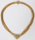 18KT YELLOW GOLD 8 STRANDS NECKLACE