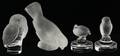 LALIQUE FROSTED GLASS BIRDS FOUR