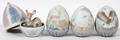 LLADRO PORCELAIN  BISQUE EGGS FOUR