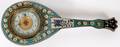 ITALIAN MICRO MOSAIC MANDOLIN FORM BOUDOIR CLOCK