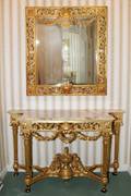 LOUIS XVI STYLE GILT WOOD CONSOLE TABLE  MIRROR