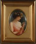 GERMAN HAND PAINTED PORTRAIT MINIATURE C 1900