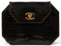 CHANEL BROWN CROCODILE SHOULDER BAG