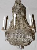 FRENCH STYLE CRYSTAL SIXLIGHT CHANDELIER C 1930