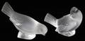 LALIQUE FROSTED GLASS SPARROWS TWO