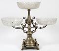 RENAISSANCE REVIVAL SILVERPLATE  GLASS CENTERPIECE