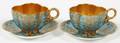 COALPORT FIRED GOLD PORCELAIN DEMITASSE CUPS  SAUCERS