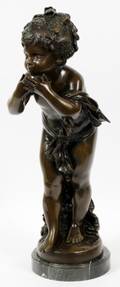 AFTER AUGUSTE MOREAU BRONZE SCULPTURE OF CHILD