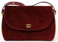 GUCCI BURGUNDY SUEDE SHOULDER BAG
