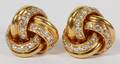 18 KT YELLOW GOLD AND DIAMOND EARRINGS PAIR