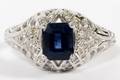 136CT NATURAL SAPPHIRE  DIAMOND LADYS RING