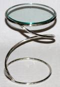 GLASS  STAINLESS STEEL ROUND SIDE TABLE