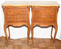 FRENCH STYLE MARBLE TOP END TABLES ANTIQUE PAIR