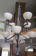 MILLENNIUM BRUSHED METAL 8 LIGHT CHANDELIER