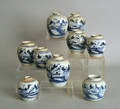 Nine small Chinese export ginger jars