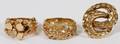 14KT YELLOW GOLD NUGGET STYLE RINGS THREE