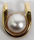 14KT YELLOW GOLD  MABE PEARL SLIDE