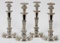 ENGLISH SHEFFIELD PLATE CANDLESTICKS LATE 19TH C