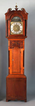 English mahogany and oak tall case clock early 19th c