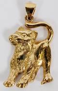 14KT YELLOW GOLD LION CUB PENDANT