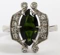 14KT GOLD BLACK MARQUISE TOURMALINE DIAMOND RING