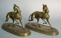 Pair of bronze whippet figures late 19th c