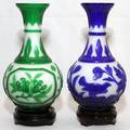 CHINESE PEKING GLASS VASES TWO