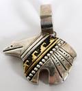THOMAS SINGER NAVAJO STERLING BEAR PENDANT
