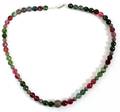 MULTICOLOR TOURMALINE  DIAMOND BEAD NECKLACE
