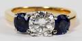 111CT DIAMOND  SAPPHIRE LADYS RING GIA SIZE 625