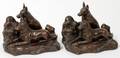 JENNINGS BROS BRONZE PATINA BOOKENDS C 1930 PAIR
