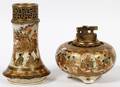 JAPANESE SATSUMA EARTHENWARE LIGHTERS TWO